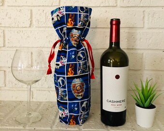 police card Support the boys in blue gift for officer Cop wine label badge Love party back the blue fearless Police Wine Label