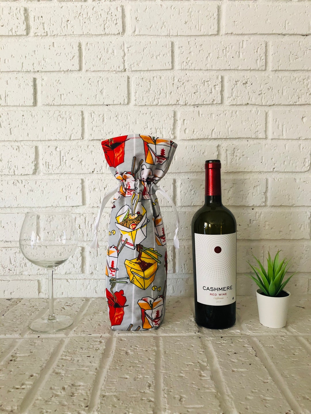 Chinese Take Out Box Wine Bag Chinese Take Out Bag Chinese Etsy