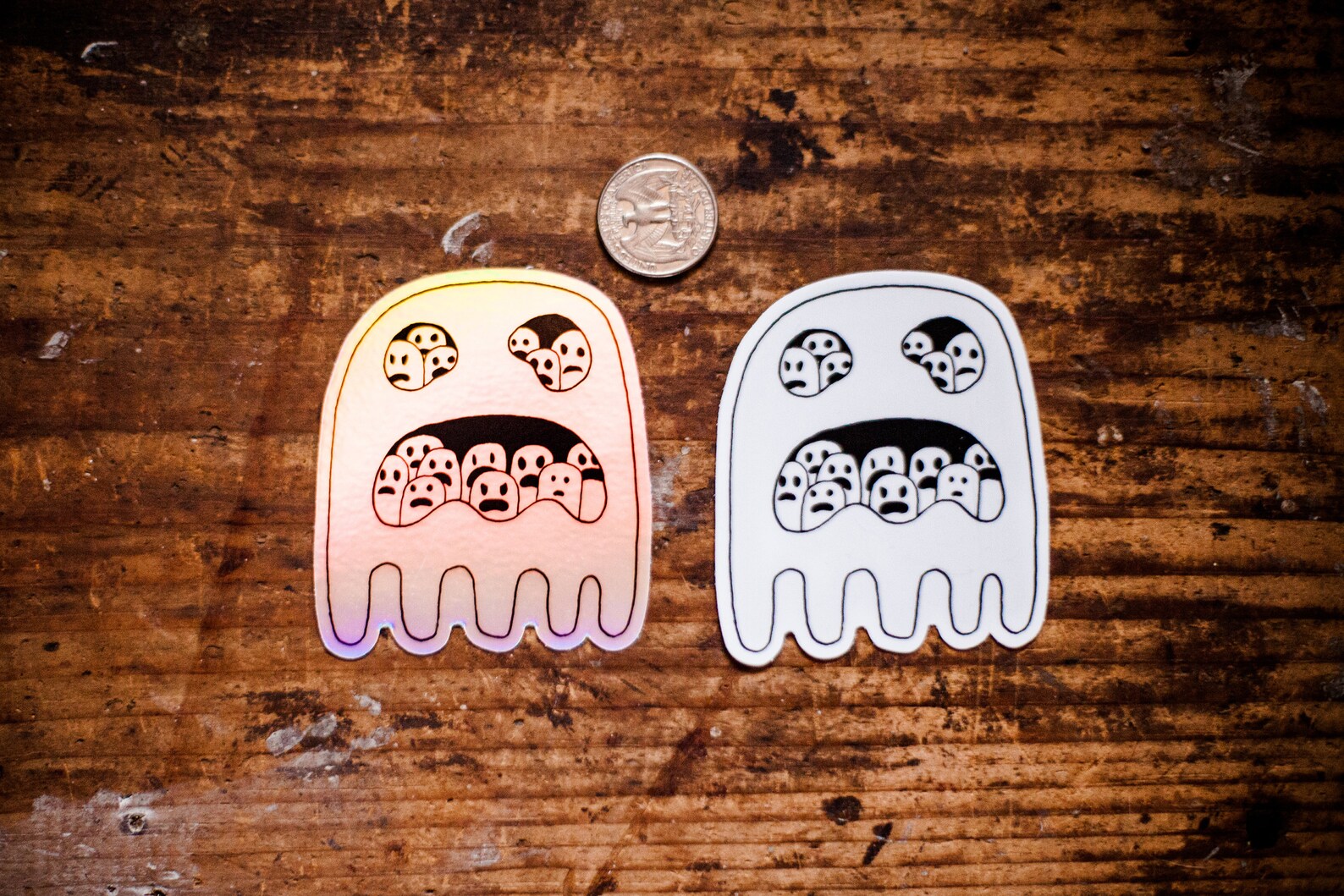 Ghosts in a Ghost Sticker Etsy