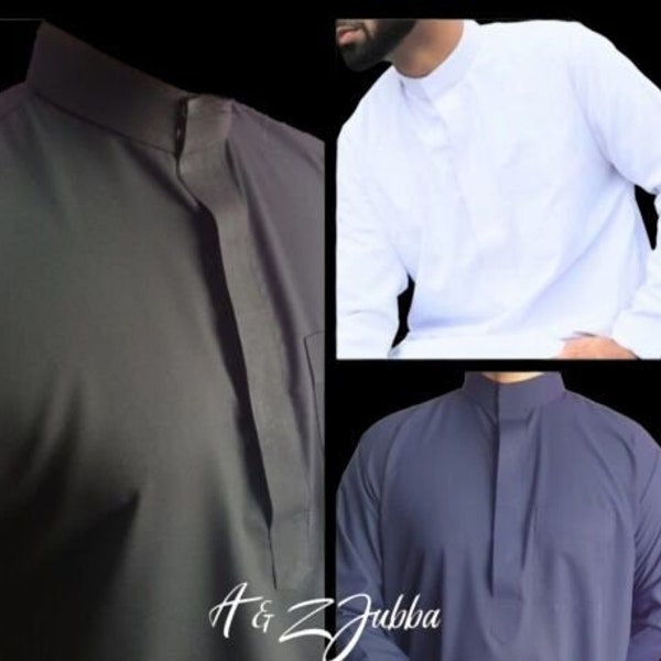 Mens Men Jubba Thobe Collared Muslim Arab Mosque Madrassa Hajj Umrah POPULAR UK