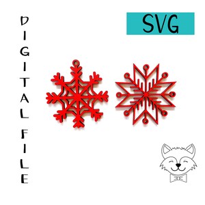 Nordic Style Snowflake Ornament Files - SVG - Digital Download