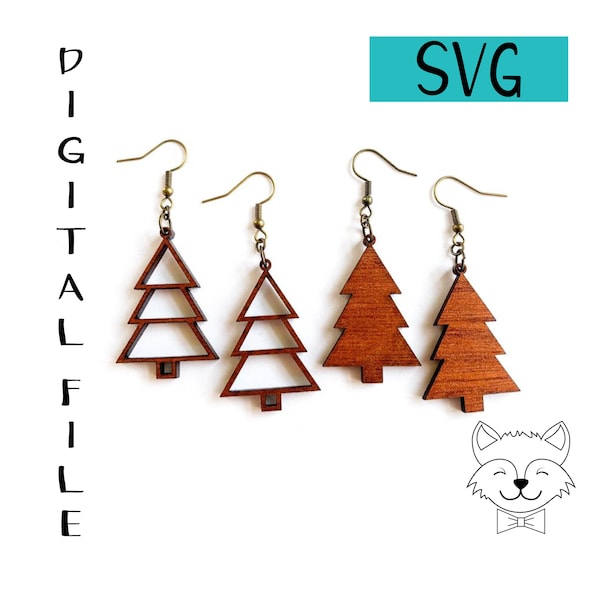 Christmas Tree Earring File - SVG - Digital Download