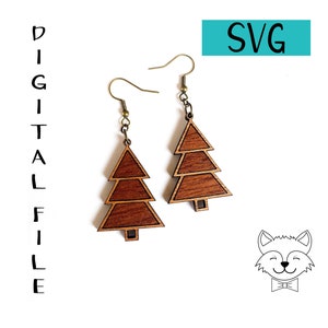 Christmas Tree Inlay Earring File - SVG - Digital Download