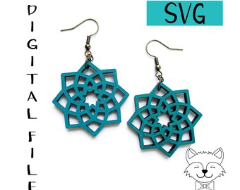 Starburst Earring File SVG Digital Download