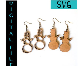 Snowman Earring Bundle Files SVG Digital Download