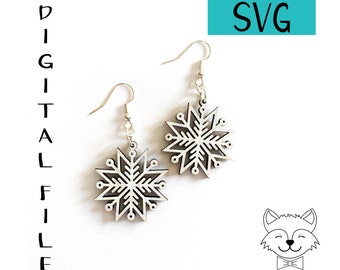 Nordic Snowflake Earrings File - SVG - Digital Download