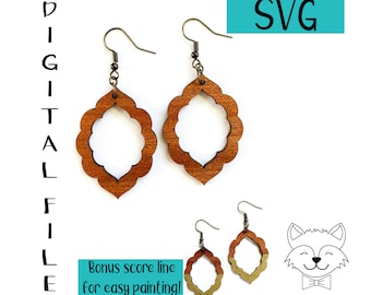 Scalloped Earring File SVG Digital Download