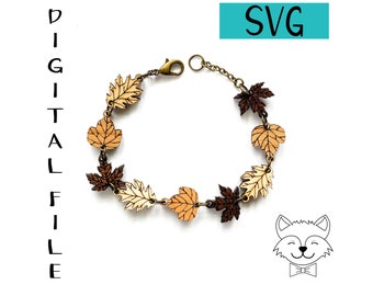 Leaf Bracelet File SVG Digital Download