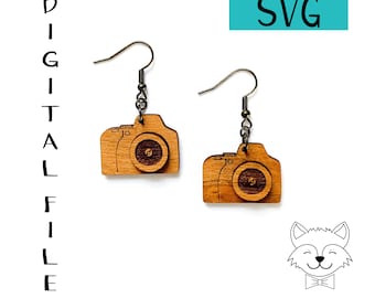 Camera Earring File - SVG - Digital Download