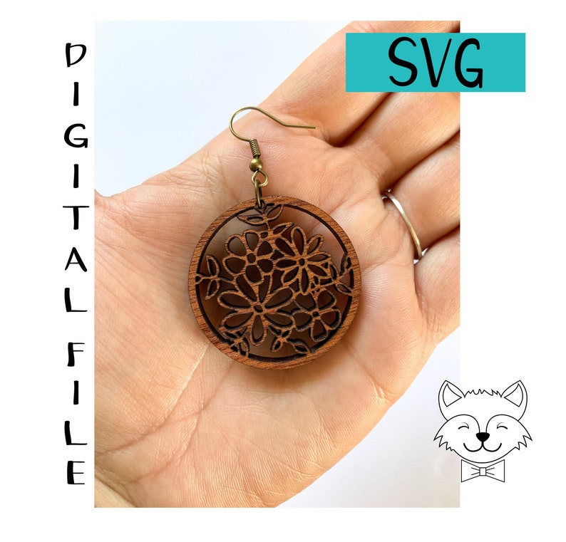 Download Floral Filigree Hoop Earring File SVG Téléchargement numérique | Etsy