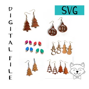 Weihnachten Ohrringe Datei Bundle - SVG - Digital Download