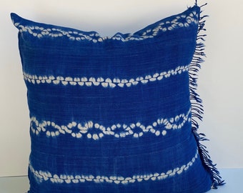 Indigo Blue Mudcloth Pillow Cover, Shibori pillow