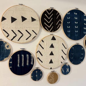 Autentyczna afrykańska dekoracja ścienna Mudcloth, dekoracja ścienna Mudcloth, afrykańskie tamborki do haftu Mudcloth