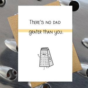 Grater Card for Dad | Happy Father's Day Card | Dad Birthday Card | Funny Pun Card | Cute Funny Card | Handmade Greeting Card | Kawaii Card