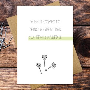 Nailed It Card for Dad | Happy Father's Day Card | Dad Birthday Card | Funny Pun Card | Cute Funny Card | Handmade Greeting Card | Dad Joke