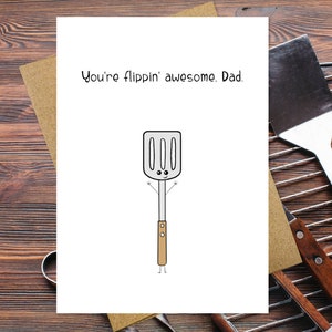 Flippin' Awesome Card for Dad | Dad Birthday Card | Happy Father's Day Card | Funny Pun Card | Dad Joke Card | Handmade Greeting Card