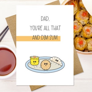 Dim Sum Father's Day Card | Happy Father's Day | Dad Birthday Card | Funny Pun Card | Cute Funny Card | Handmade Greeting Card | Kawaii Card