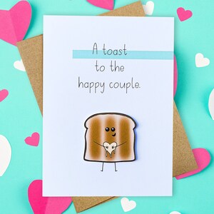 Toast Card | Toast to the Happy Couple | Engagement Card | Wedding Card | Anniversary Card | Funny Pun Card | Handmade Greeting Card