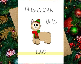 Fa-La-La-Llama Funny Christmas Card | Cute Holiday Card