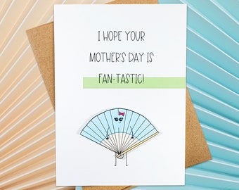 Fantastic Mother's Day Card | Funny Pun Card | Mother's Day Card for Wife Friend Sister Mom | Cute Kawaii Handmade Greeting Card for Mom