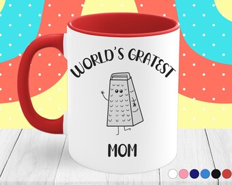 World's Gratest Mom Cute Funny Pun Coffee Mug |  Mom Birthday Gift | Mother's Day Mug | Cute Kawaii Coffee Cup | 11 oz Mug | From Kids