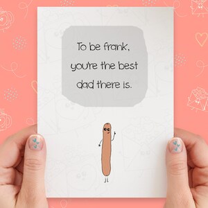 Carte Frank pour hot-dogs pour papa | carte d'anniversaire de papa | Carte de fête des pères heureuse | Jeu de mots drôle de Zazzle.be Liste d'envies Vous avez des idées ? Carte de blague de papa | Carte de voeux faite main