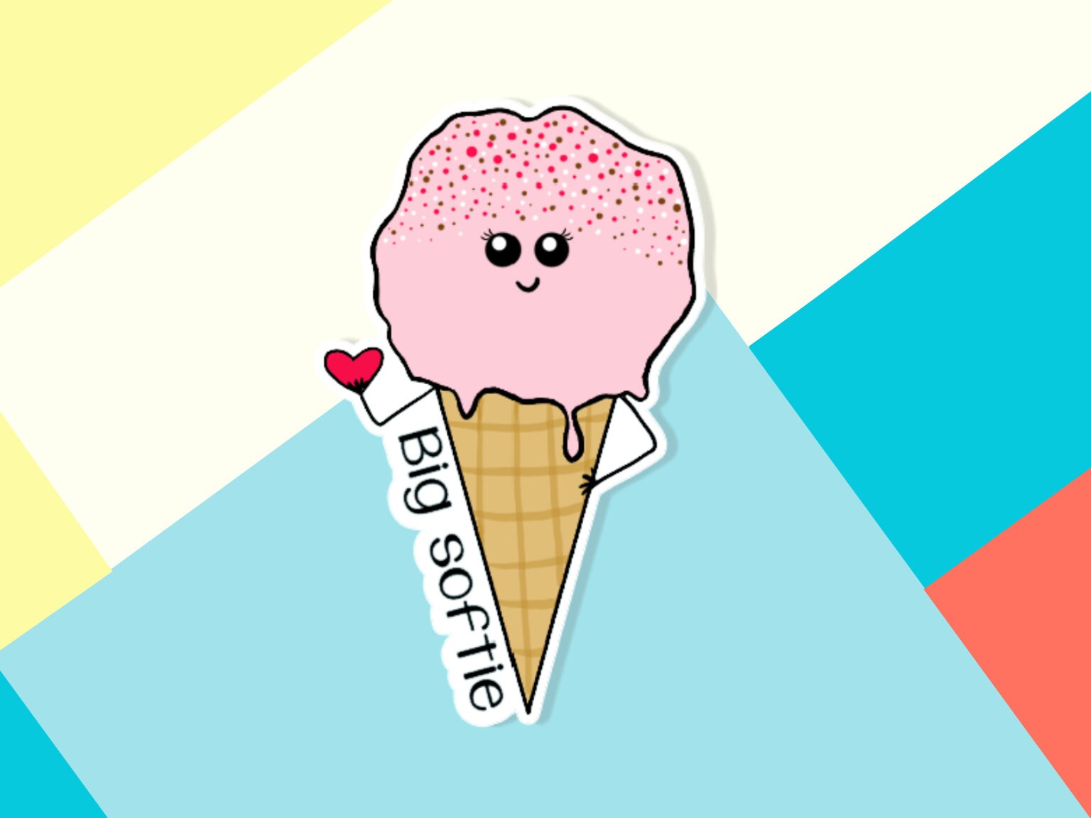 Big Softie Ice Cream Cone Waterproof Vinyl Sticker Kawaii - Etsy Big Softie Ice Cream Cone Waterproof Vinyl Sticker Kawaii - Etsy