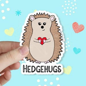 Hedgehugs Hedgehog Waterproof Vinyl Sticker | Cute Stickers | Kawaii Stickers | Laptop Stickers | Planner Stickers | Water Bottle Stickers