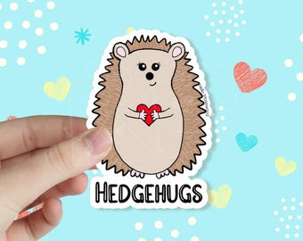 Hedgehugs Hedgehog Waterproof Vinyl Sticker | Cute Stickers | Kawaii Stickers | Laptop Stickers | Planner Stickers | Water Bottle Stickers