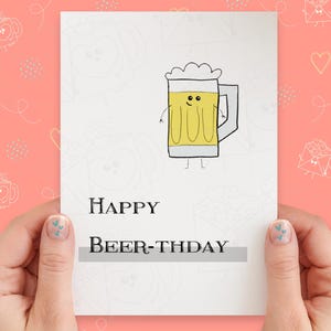 Bonne carte de Beerthday | carte de bière | Carte de voeux faite main | Carte d'anniversaire drôle | 21e anniversaire | Carte d'anniversaire pour lui | Carte d'anniversaire pour homme