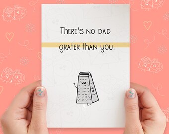 Grater Card for Dad | Happy Father's Day Card | Dad Birthday Card | Funny Pun Card | Cute Funny Card | Handmade Greeting Card | Kawaii Card