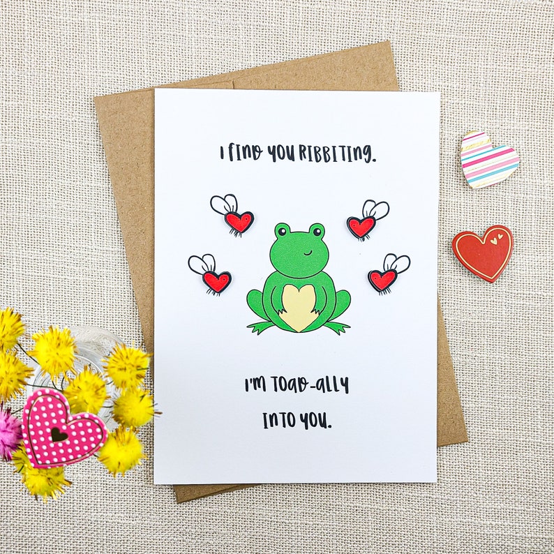 Frog Love Card Funny Valentine Card Cute Valentine's Etsy