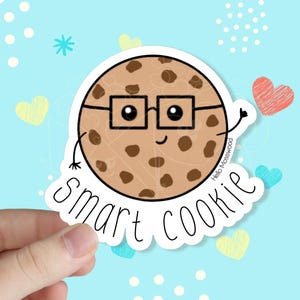 Smart Cookie Waterproof Vinyl Sticker | Cute Stickers | Kawaii Stickers | Food Stickers | Laptop Stickers | Planner Stickers