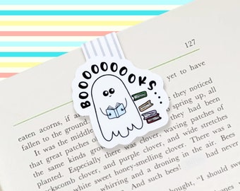 Ghost Magnetic Bookmark | Laminated Cute Kawaii Bookmark | Book Lover Gift