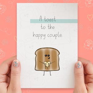 Toast Card | Toast to the Happy Couple | Engagement Card | Wedding Card | Anniversary Card | Funny Pun Card | Handmade Greeting Card