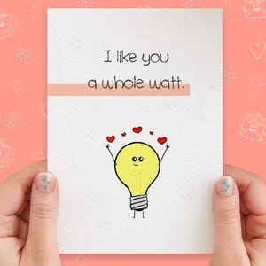 Lightbulb Funny Pun Card | Love Card | Cute Card | Anniversary Card | Valentine&#39;s Day Card | Card for Husband Wife Boyfriend Girlfriend