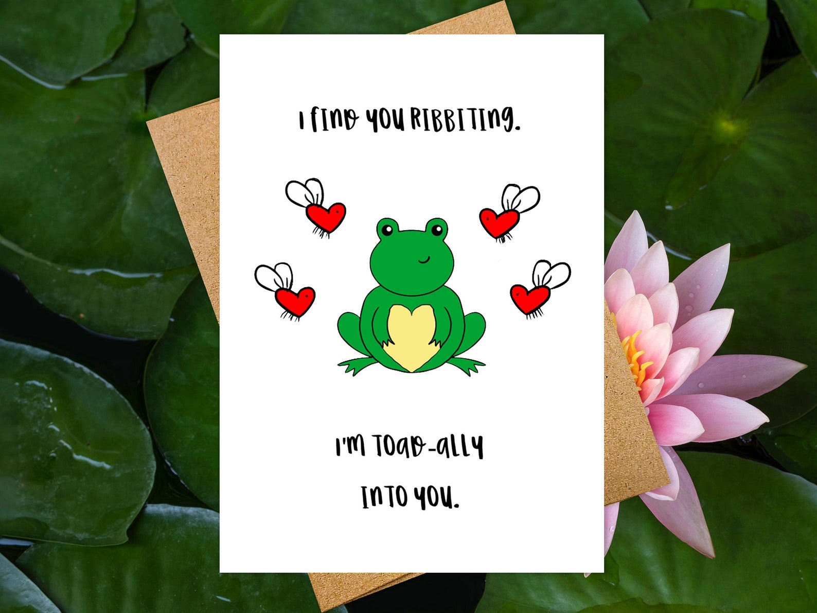Frog Love Card Funny Valentine Card Cute Valentine's Etsy