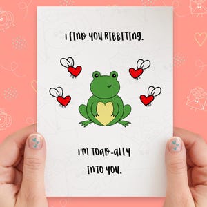 d'amour de grenouille | Carte de Saint-Valentin drôle | Carte mignonne de jeu de mots de la Saint-Valentin | Saint-Valentin kawaii | Carte pour mari, femme, petit ami, petite amie