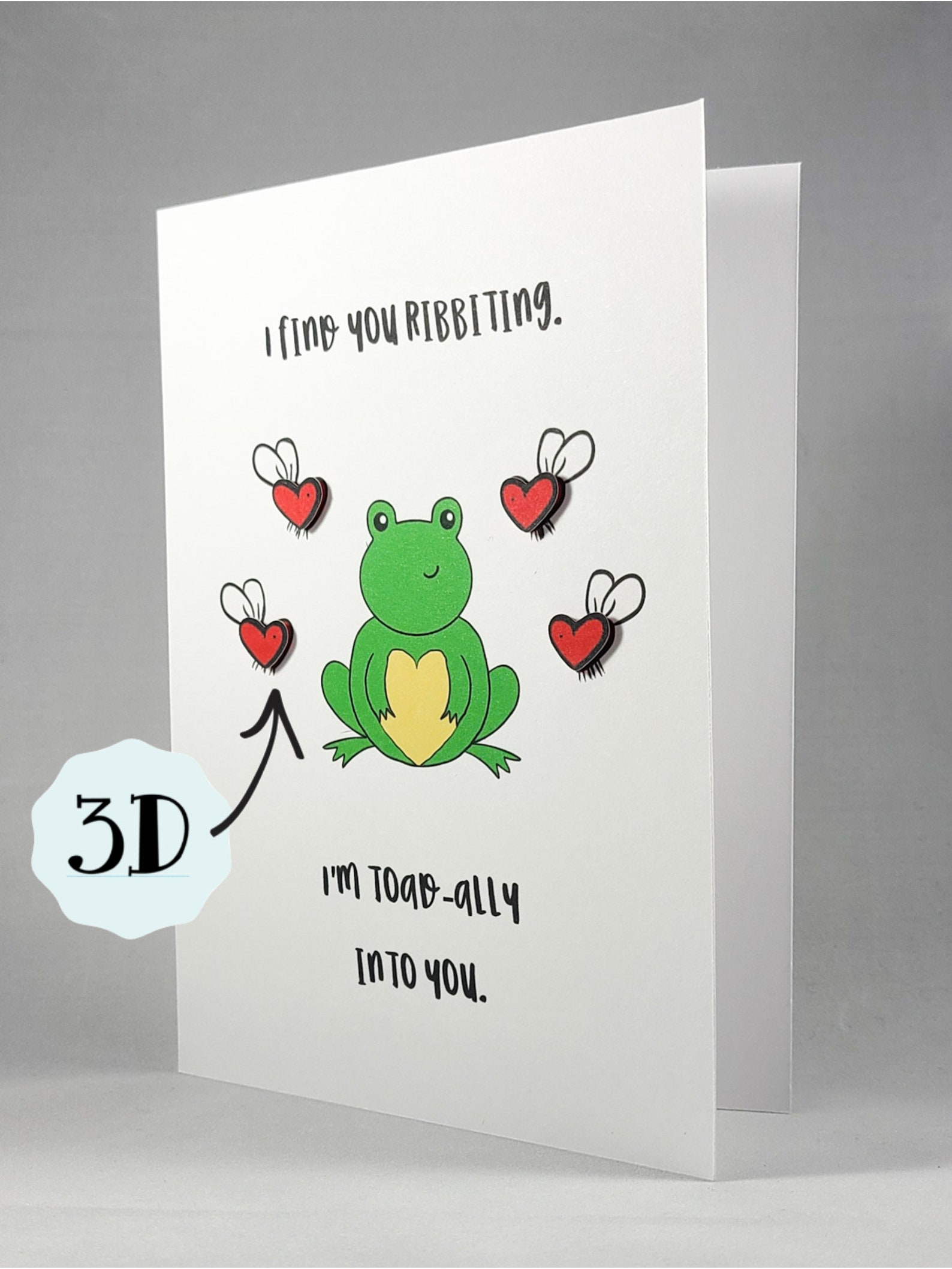 Frog Love Card Funny Valentine Card Cute Valentine's Etsy