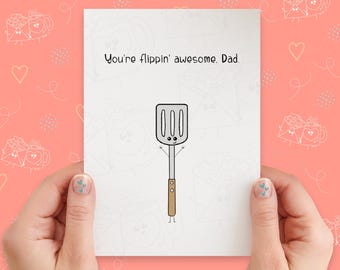 Flippin' Awesome Card for Dad | Dad Birthday Card | Happy Father's Day Card | Funny Pun Card | Dad Joke Card | Handmade Greeting Card