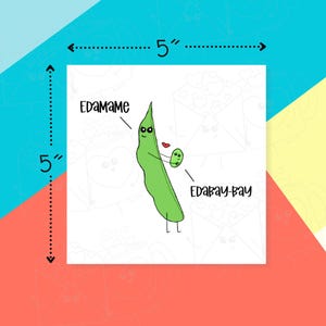 a picture of a green pea and a picture of an eggplant
