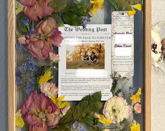 CUSTOM *Pressed Wedding Floating Frame Preservation ,Wedding Flower Preservation, Flower Preservation,Bouquet Preservation