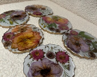 CUSTOM *Wedding Modern Drink Coasters, Preserved Bouquet Resin Coasters, Bouquet Preservation Tray,Flower Preservation Gift, Wedding Trend