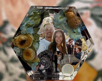 CUSTOM* Hexagon Wedding Self Standing Preservation | Wedding Bouquet | Bouquet Preservation | Flower Preservation | Floral Preservation