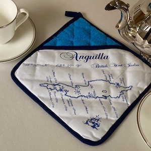 Pegador de panela vintage caribenho – decoração de cozinha artesanal de lembrança, pegador de panela retrô colecionável 100% algodão