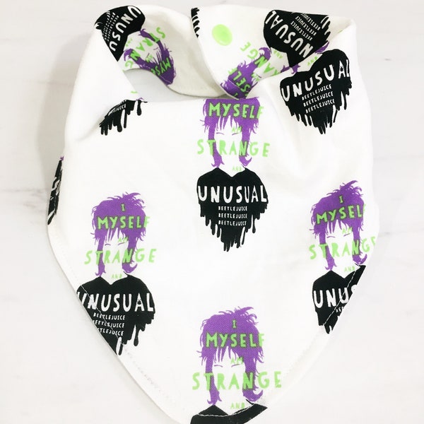 Beetlejuice Bandana Bib -  pop culture baby gift, Halloween Baby gift, Baby bandana bib, unisex bib, 90s baby gift, 90s kid