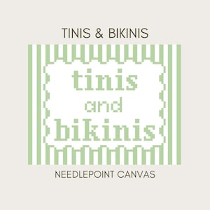 Tinis & Bikinis Hand-Painted Needlepoint Canvas