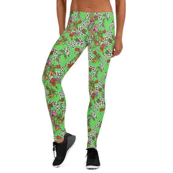 Rihanna Wild Thoughts Video Leggings Balenci4ga Green Floral Legging XXS to  XXXXXL Plus Size High Fashion Designer 