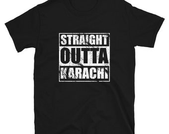 Straight Outta Karachi Short-Sleeve Unisex T-Shirt Shirt for Men and Women from Karachi Pakistan Pride