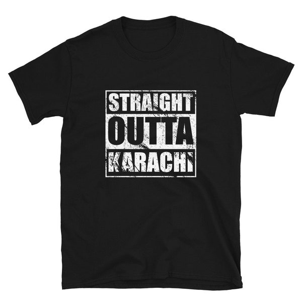 Straight Outta Karachi Short-Sleeve Unisex T-Shirt Shirt for Men and Women from Karachi Pakistan Pride